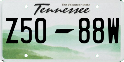 TN license plate Z5088W