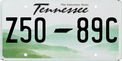 TN license plate Z5089C