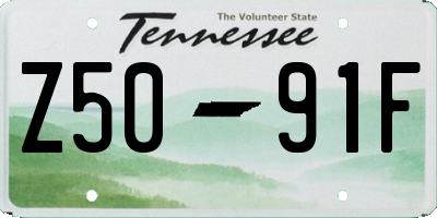 TN license plate Z5091F