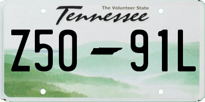 TN license plate Z5091L