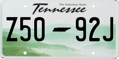 TN license plate Z5092J