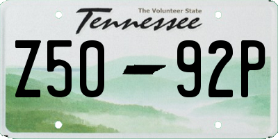 TN license plate Z5092P