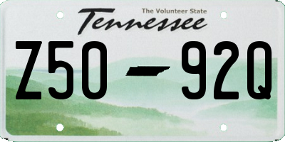 TN license plate Z5092Q