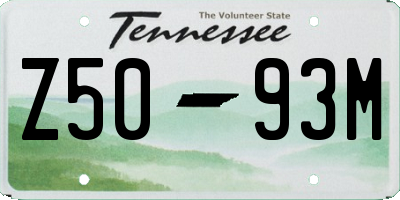 TN license plate Z5093M