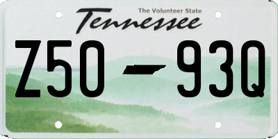 TN license plate Z5093Q