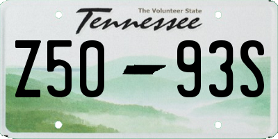 TN license plate Z5093S