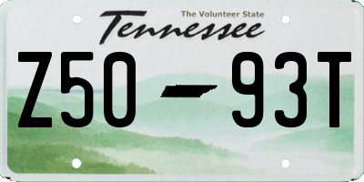 TN license plate Z5093T