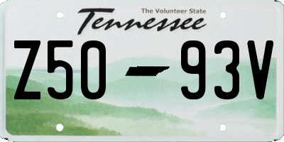TN license plate Z5093V
