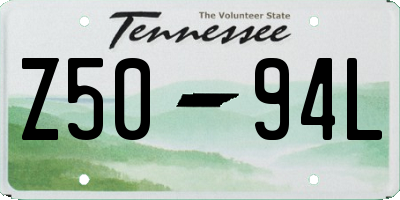 TN license plate Z5094L