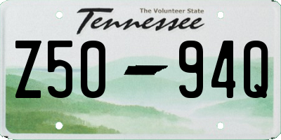 TN license plate Z5094Q
