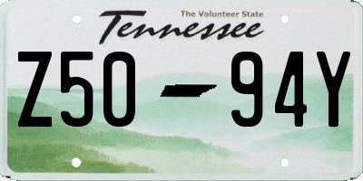TN license plate Z5094Y