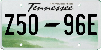TN license plate Z5096E