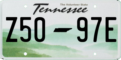 TN license plate Z5097E