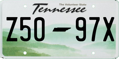 TN license plate Z5097X