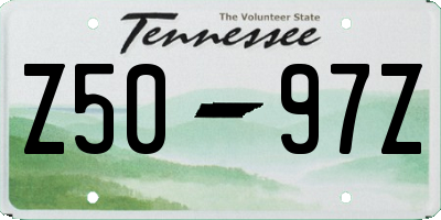 TN license plate Z5097Z