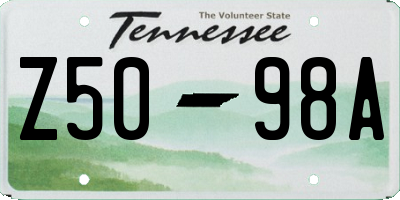 TN license plate Z5098A