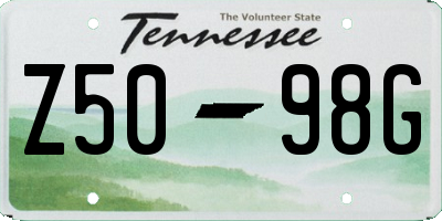 TN license plate Z5098G
