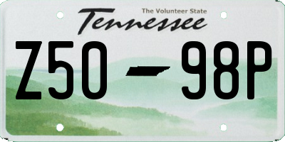 TN license plate Z5098P