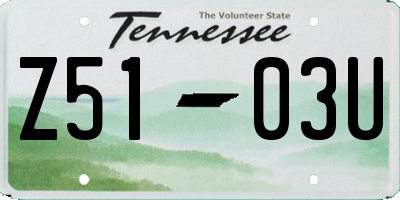 TN license plate Z5103U
