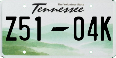 TN license plate Z5104K