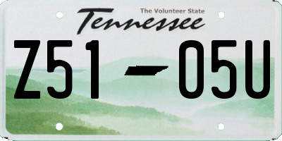 TN license plate Z5105U