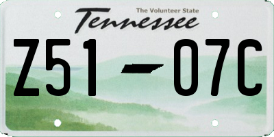 TN license plate Z5107C