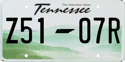 TN license plate Z5107R