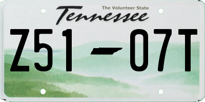TN license plate Z5107T