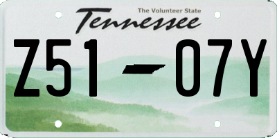 TN license plate Z5107Y