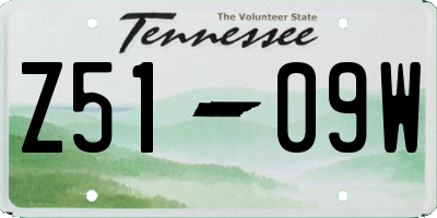 TN license plate Z5109W