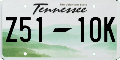TN license plate Z5110K