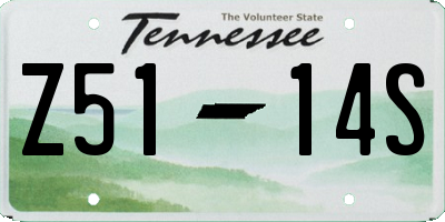 TN license plate Z5114S