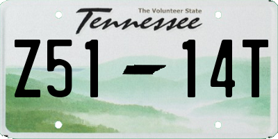 TN license plate Z5114T