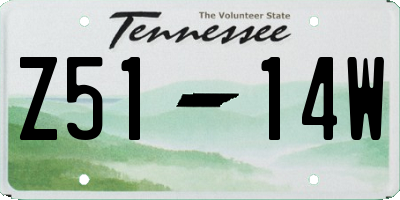 TN license plate Z5114W