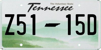 TN license plate Z5115D