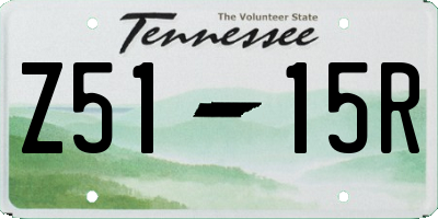 TN license plate Z5115R