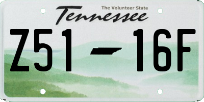 TN license plate Z5116F