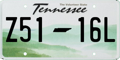 TN license plate Z5116L