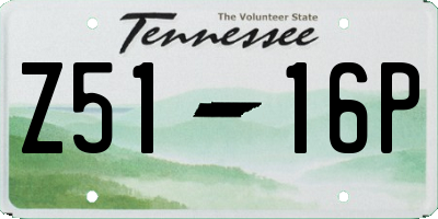TN license plate Z5116P