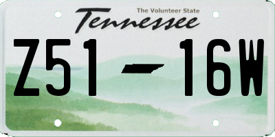 TN license plate Z5116W