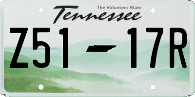 TN license plate Z5117R