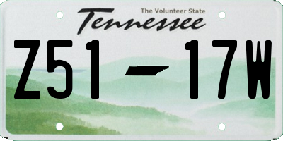TN license plate Z5117W
