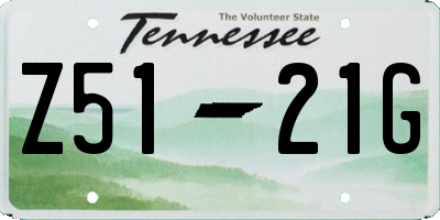 TN license plate Z5121G