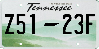 TN license plate Z5123F