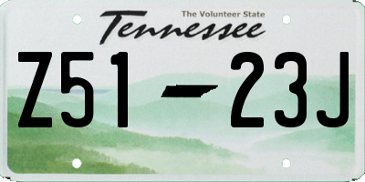 TN license plate Z5123J
