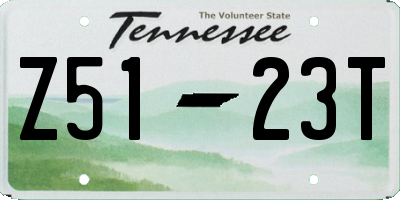 TN license plate Z5123T