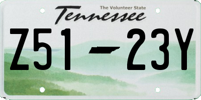 TN license plate Z5123Y