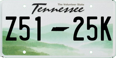 TN license plate Z5125K