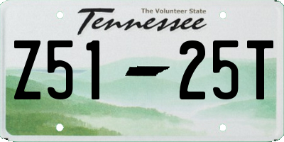 TN license plate Z5125T
