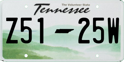 TN license plate Z5125W